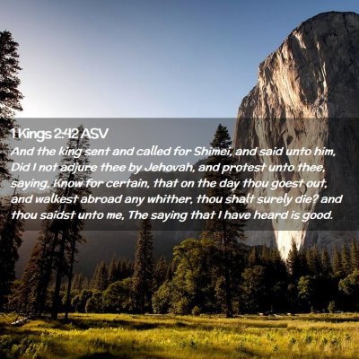 Picture 02 - 1 Kings 2:42 ASV - And the king sent and called for Shimei, and said - Bible Verse Picture