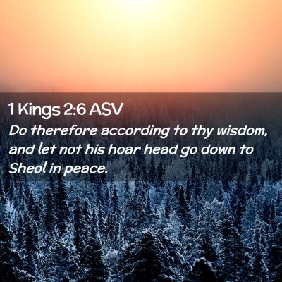 Picture 02 - 1 Kings 2:6 ASV - Do therefore according to thy wisdom, and let not - Bible Verse Picture