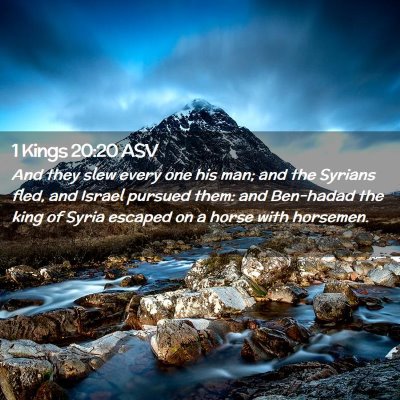 Picture 02 - 1 Kings 20:20 ASV - And they slew every one his man; and the Syrians - Bible Verse Picture