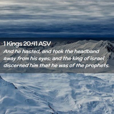 Picture 02 - 1 Kings 20:41 ASV - And he hasted, and took the headband away from - Bible Verse Picture