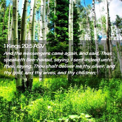Picture 02 - 1 Kings 20:5 ASV - And the messengers came again, and said, Thus - Bible Verse Picture