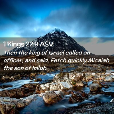 Picture 02 - 1 Kings 22:9 ASV - Then the king of Israel called an officer, and - Bible Verse Picture