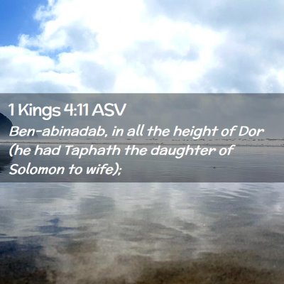 Picture 02 - 1 Kings 4:11 ASV - Ben-abinadab, in all the height of Dor (he had - Bible Verse Picture