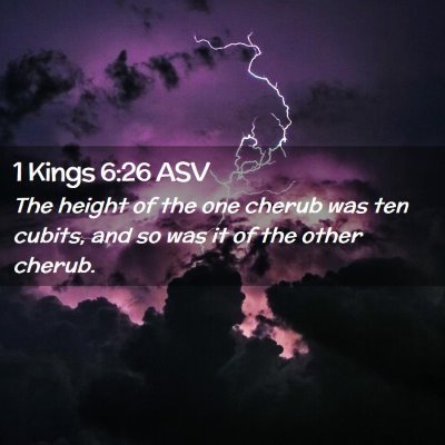 Picture 02 - 1 Kings 6:26 ASV - The height of the one cherub was ten cubits, and - Bible Verse Picture