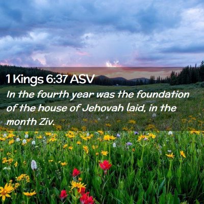 Picture 02 - 1 Kings 6:37 ASV - In the fourth year was the foundation of the - Bible Verse Picture