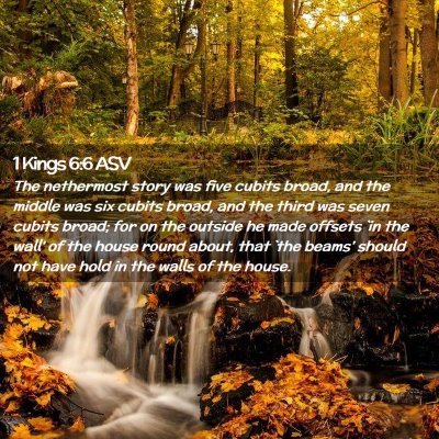 Picture 02 - 1 Kings 6:6 ASV - The nethermost story was five cubits broad, and - Bible Verse Picture