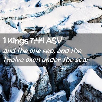 Picture 02 - 1 Kings 7:44 ASV - and the one sea, and the twelve oxen under the - Bible Verse Picture