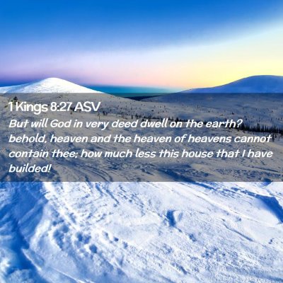 Picture 02 - 1 Kings 8:27 ASV - But will God in very deed dwell on the earth? - Bible Verse Picture