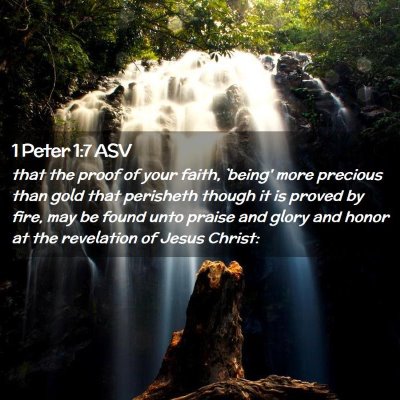Picture 02 - 1 Peter 1:7 ASV - that the proof of your faith, `being' more - Bible Verse Picture