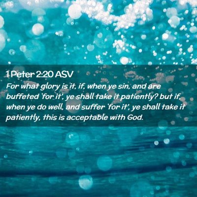 Picture 02 - 1 Peter 2:20 ASV - For what glory is it, if, when ye sin, and are - Bible Verse Picture