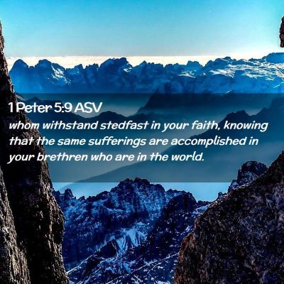 Picture 02 - 1 Peter 5:9 ASV - whom withstand stedfast in your faith, knowing - Bible Verse Picture