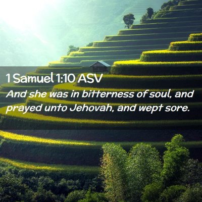 Picture 02 - 1 Samuel 1:10 ASV - And she was in bitterness of soul, and prayed - Bible Verse Picture