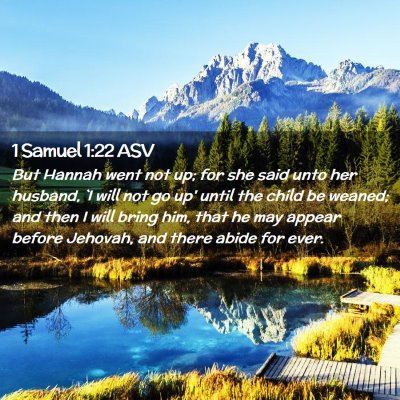 Picture 02 - 1 Samuel 1:22 ASV - But Hannah went not up; for she said unto her - Bible Verse Picture