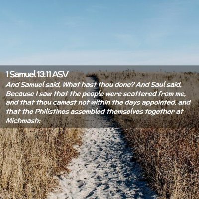 Picture 02 - 1 Samuel 13:11 ASV - And Samuel said, What hast thou done? And Saul - Bible Verse Picture