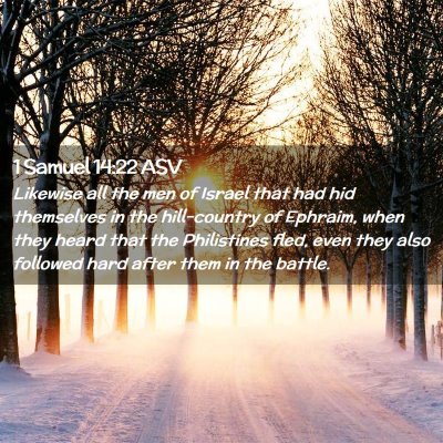 Picture 02 - 1 Samuel 14:22 ASV - Likewise all the men of Israel that had hid - Bible Verse Picture