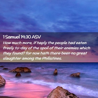 Picture 02 - 1 Samuel 14:30 ASV - How much more, if haply the people had eaten - Bible Verse Picture