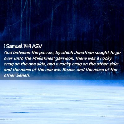 Picture 02 - 1 Samuel 14:4 ASV - And between the passes, by which Jonathan sought - Bible Verse Picture