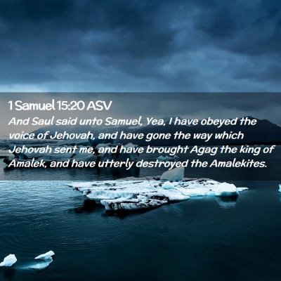 Picture 02 - 1 Samuel 15:20 ASV - And Saul said unto Samuel, Yea, I have obeyed the - Bible Verse Picture
