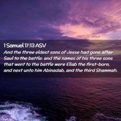 Picture 02 - 1 Samuel 17:13 ASV - And the three eldest sons of Jesse had gone after - Bible Verse Picture