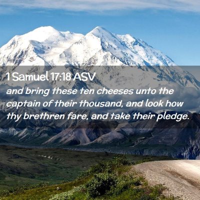Picture 02 - 1 Samuel 17:18 ASV - and bring these ten cheeses unto the captain of - Bible Verse Picture