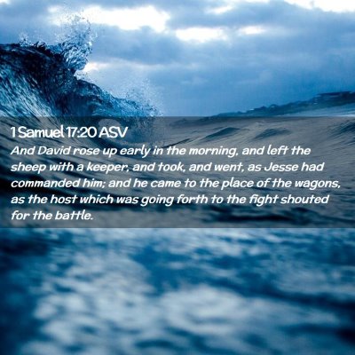 Picture 02 - 1 Samuel 17:20 ASV - And David rose up early in the morning, and left - Bible Verse Picture