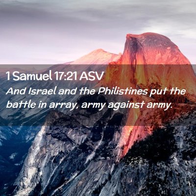 Picture 02 - 1 Samuel 17:21 ASV - And Israel and the Philistines put the battle in - Bible Verse Picture