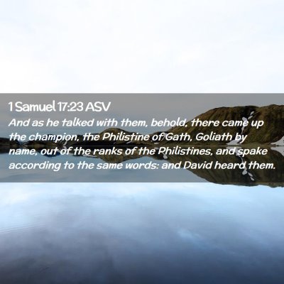 Picture 02 - 1 Samuel 17:23 ASV - And as he talked with them, behold, there came up - Bible Verse Picture