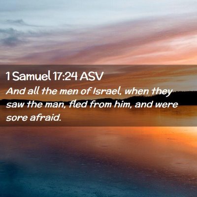 Picture 02 - 1 Samuel 17:24 ASV - And all the men of Israel, when they saw the man, - Bible Verse Picture