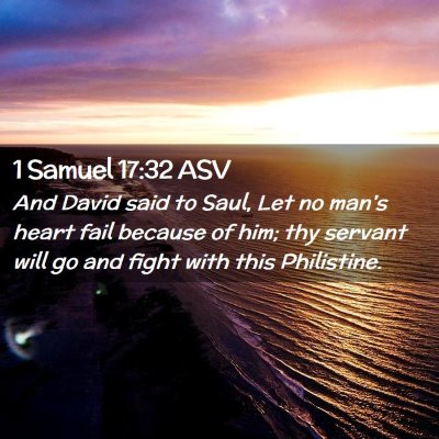 Picture 02 - 1 Samuel 17:32 ASV - And David said to Saul, Let no man's heart fail - Bible Verse Picture