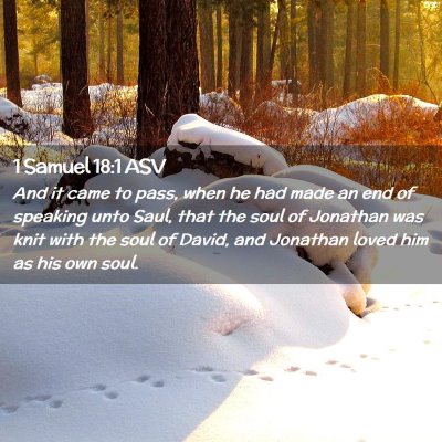 Picture 02 - 1 Samuel 18:1 ASV - And it came to pass, when he had made an end of - Bible Verse Picture