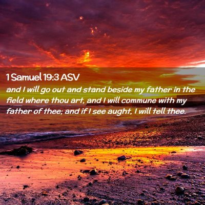 Picture 02 - 1 Samuel 19:3 ASV - and I will go out and stand beside my father in - Bible Verse Picture