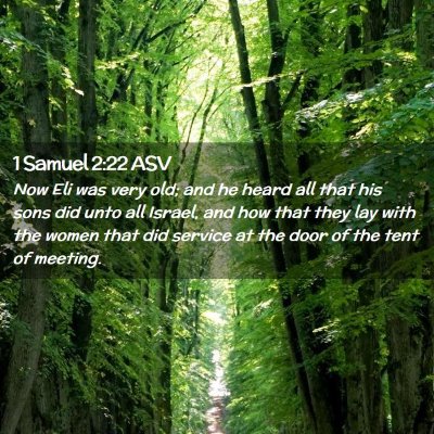 Picture 02 - 1 Samuel 2:22 ASV - Now Eli was very old; and he heard all that his - Bible Verse Picture