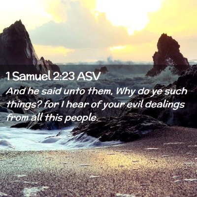 Picture 02 - 1 Samuel 2:23 ASV - And he said unto them, Why do ye such things? for - Bible Verse Picture