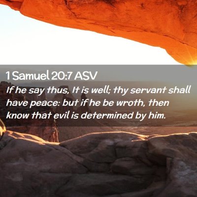 Picture 02 - 1 Samuel 20:7 ASV - If he say thus, It is well; thy servant shall - Bible Verse Picture