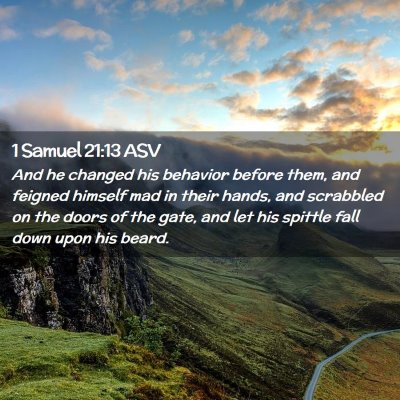 Picture 02 - 1 Samuel 21:13 ASV - And he changed his behavior before them, and - Bible Verse Picture