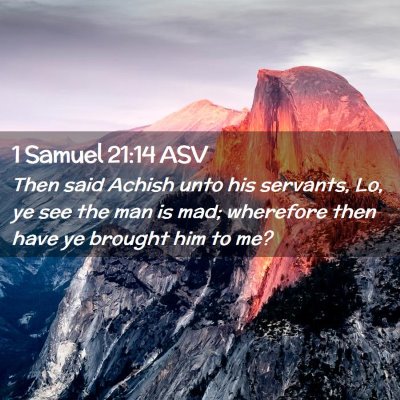 Picture 02 - 1 Samuel 21:14 ASV - Then said Achish unto his servants, Lo, ye see - Bible Verse Picture