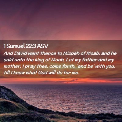 Picture 02 - 1 Samuel 22:3 ASV - And David went thence to Mizpeh of Moab: and he - Bible Verse Picture