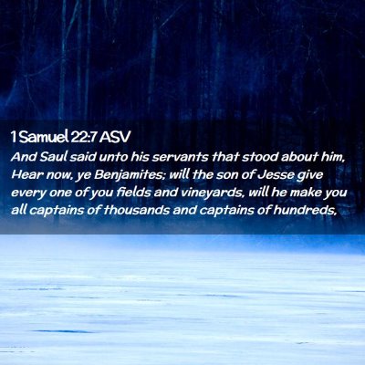 Picture 02 - 1 Samuel 22:7 ASV - And Saul said unto his servants that stood about - Bible Verse Picture