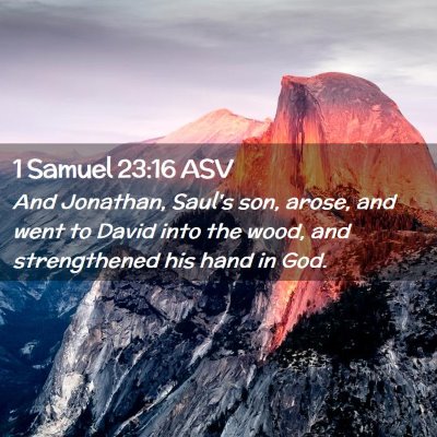 Picture 02 - 1 Samuel 23:16 ASV - And Jonathan, Saul's son, arose, and went to - Bible Verse Picture