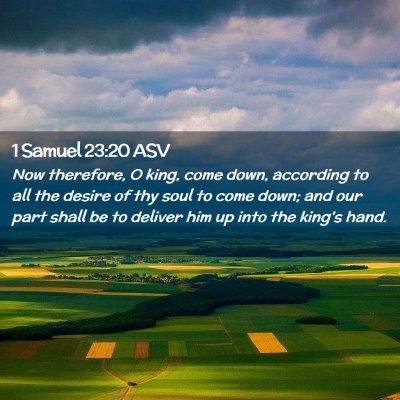 Picture 02 - 1 Samuel 23:20 ASV - Now therefore, O king, come down, according to - Bible Verse Picture