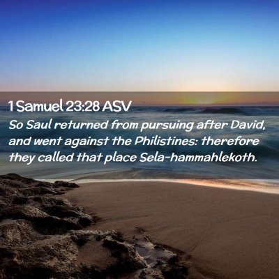 Picture 02 - 1 Samuel 23:28 ASV - So Saul returned from pursuing after David, and - Bible Verse Picture
