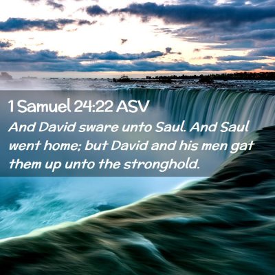 Picture 02 - 1 Samuel 24:22 ASV - And David sware unto Saul. And Saul went home; - Bible Verse Picture