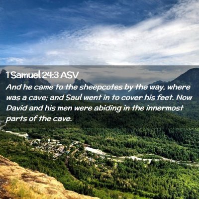 Picture 02 - 1 Samuel 24:3 ASV - And he came to the sheepcotes by the way, where - Bible Verse Picture