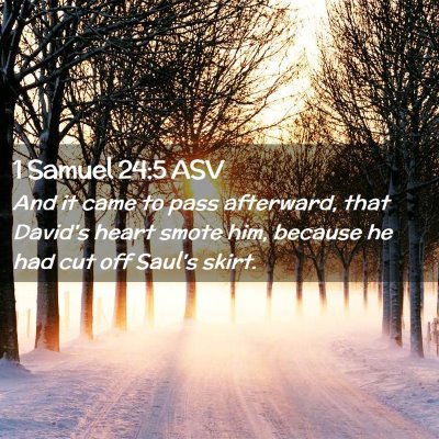 Picture 02 - 1 Samuel 24:5 ASV - And it came to pass afterward, that David's heart - Bible Verse Picture