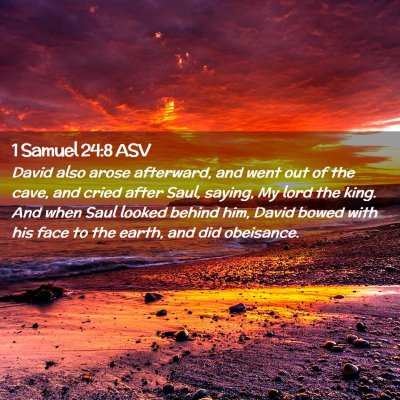 Picture 02 - 1 Samuel 24:8 ASV - David also arose afterward, and went out of the - Bible Verse Picture
