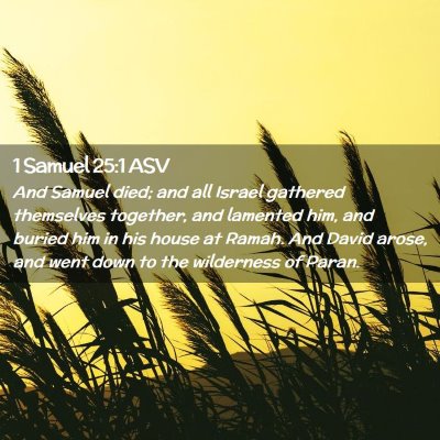 Picture 02 - 1 Samuel 25:1 ASV - And Samuel died; and all Israel gathered - Bible Verse Picture