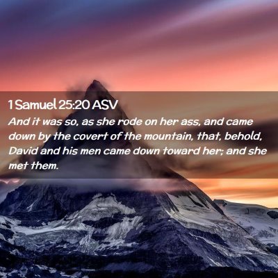 Picture 02 - 1 Samuel 25:20 ASV - And it was so, as she rode on her ass, and came - Bible Verse Picture