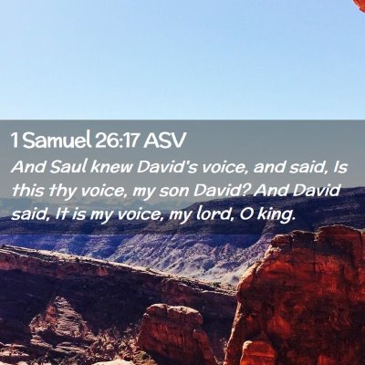 Picture 02 - 1 Samuel 26:17 ASV - And Saul knew David's voice, and said, Is this - Bible Verse Picture