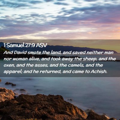 Picture 02 - 1 Samuel 27:9 ASV - And David smote the land, and saved neither man - Bible Verse Picture