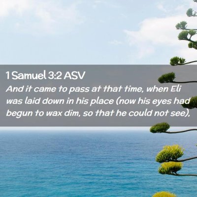 Picture 02 - 1 Samuel 3:2 ASV - And it came to pass at that time, when Eli was - Bible Verse Picture